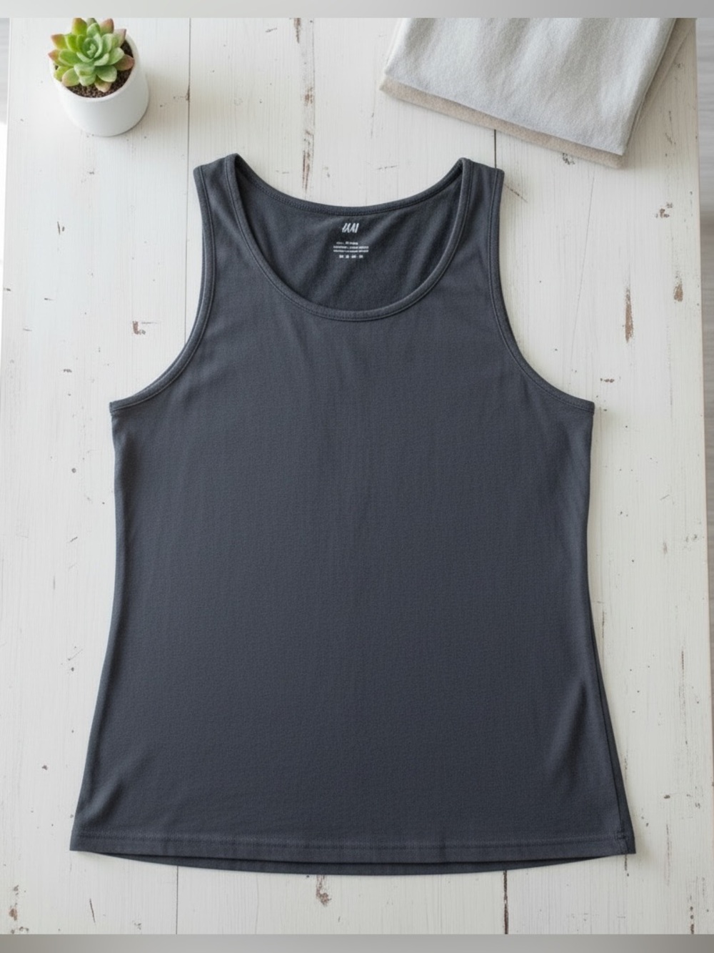 H&M Regular Fit Gray Tank Top Sleeveless Shirt XL